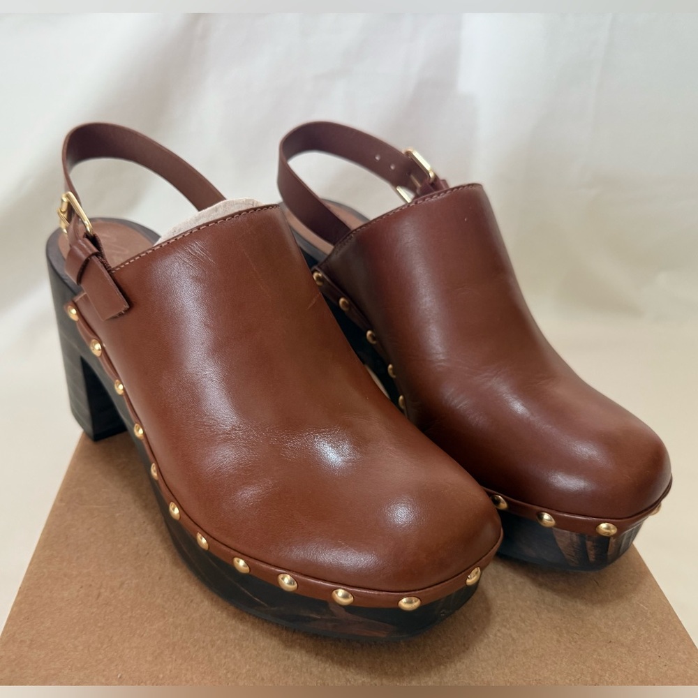 **NIB** MATISSE LIBERTY HEELED CLOG - TAN LEATHER Size 9